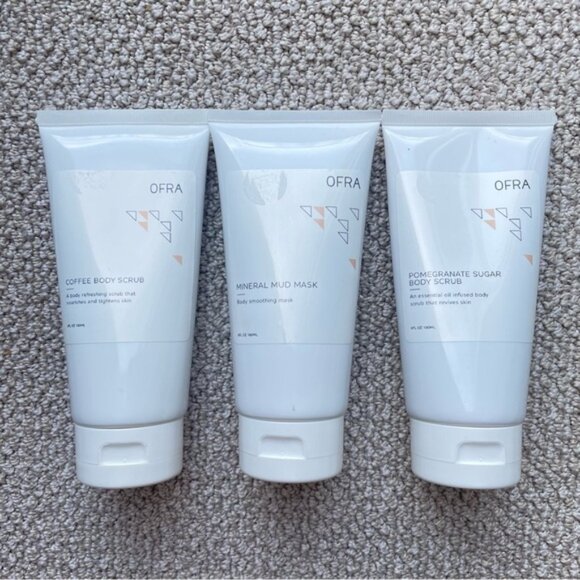 OFRA Mineral Mud Mask, Coffee And Pomegranate Sugar Body Scrub NEW